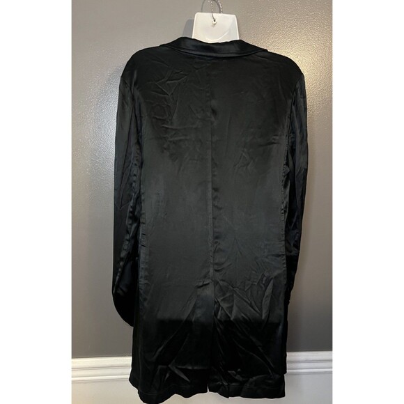 Express 100% Silk Women’s Size Medium Two Button Black Single Breasted Blazer - Picture 4 of 7